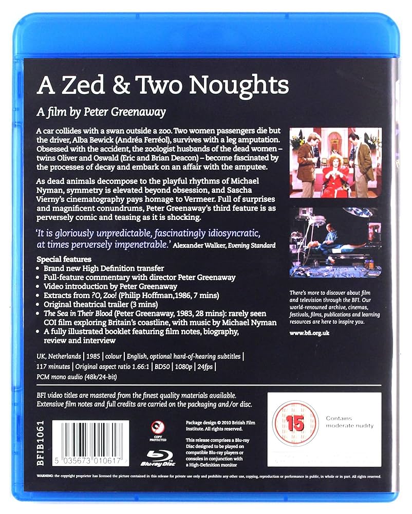 Amazon.com: A Zed & Two Noughts [Blu-ray] : Andrea Ferreol